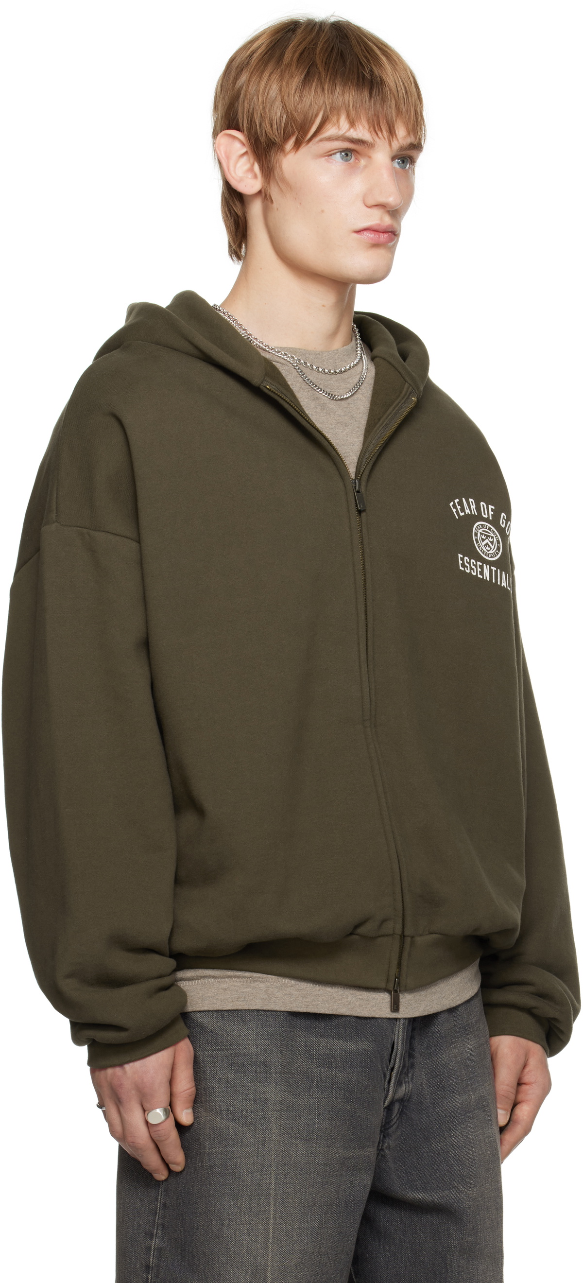【Essentials】 Heavy Fleece Fullzip Hoodie Fear of God Essentials - HEAVY FLEECE FULLZIP HOODIE | HBX