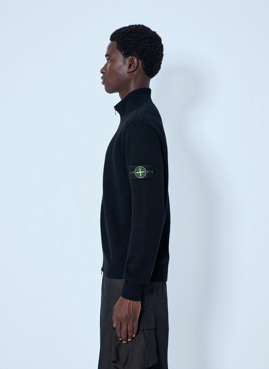 Stone Island Ribbed Zip-Up Jacket