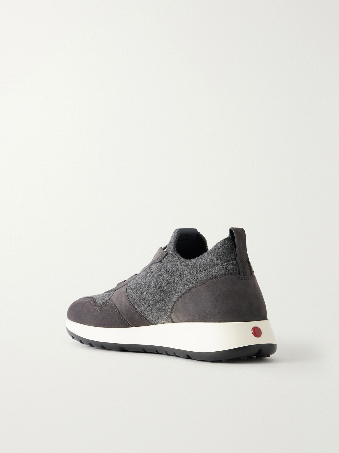 Tod's - Suede-Trimmed Wool-Knit Sneakers - Gray