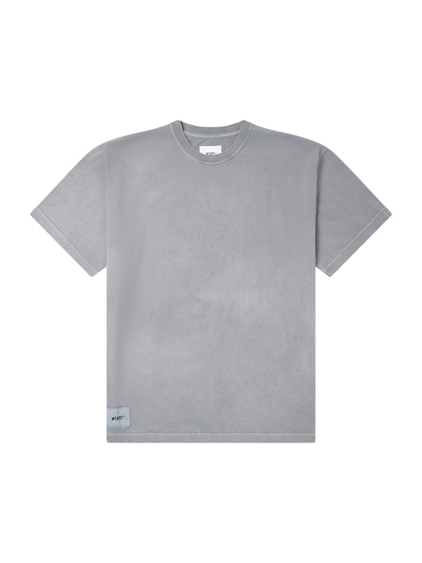 Photo: WTAPS - Logo-Appliquéd Cotton-Jersey T-Shirt - Gray