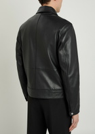 Boss Mapson Grained Leather Jacket Black