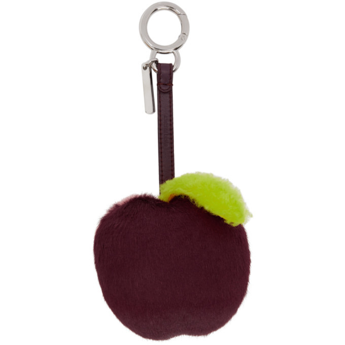 Fendi Logo Keychain store Apple Pony Hair/ Schearling