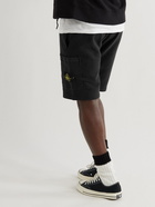 Stone Island - Logo-Appliquéd Cotton-Jersey Drawstring Shorts - Black