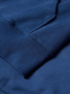 Drake's - Cotton-Jersey Hoodie - Blue