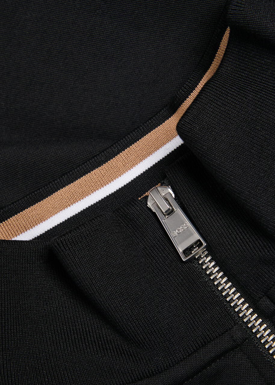 Boss Stimmann Half-zip Cotton-blend Sweatshirt Black