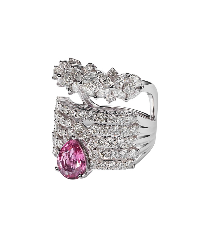 Photo: Yeprem Reign Supreme 18kt white gold ring with diamonds and sapphire