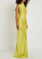 Victoria Beckham Kira Draped Satin-crepe Gown Yellow