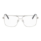Alexander McQueen Silver Metal Square Glasses
