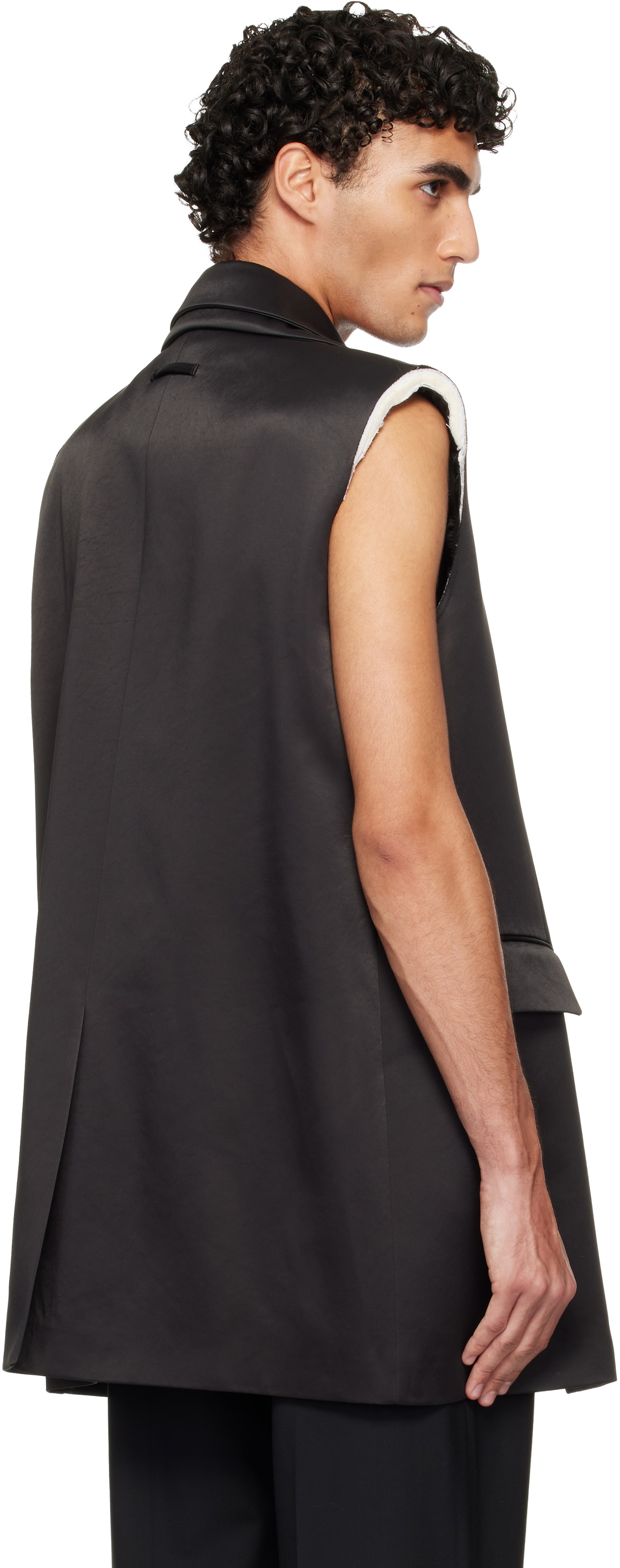 Jean Paul Gaultier Black Double Layer Body Detail Vest