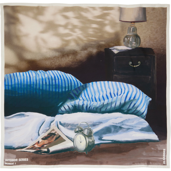 Photo: Jil Sander Beige & Blue Silk Scarf