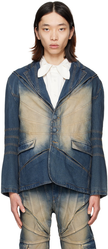 Photo: Juntae Kim Blue Tailored Denim Blazer