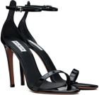 ALAÏA Black High Calfskin Heeled Sandals