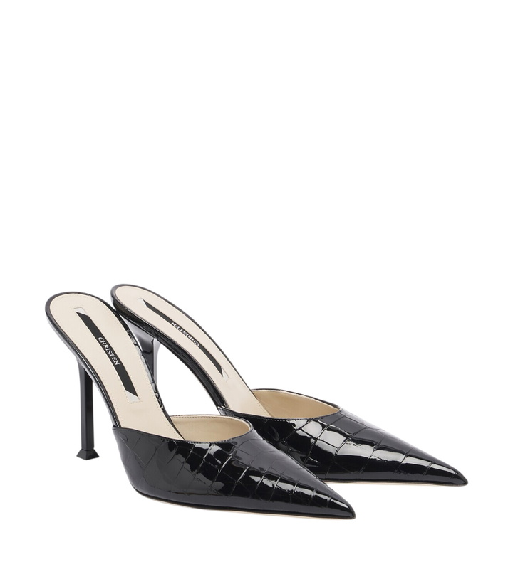 Photo: Christen Helix croc-effect patent leather mules