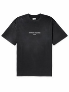 Guess USA - Gusa Vintage Logo-Print Distressed Cotton-Jersey T-Shirt - Black