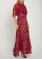 Rabanne Bead-embellished Chiffon Maxi Skirt Red