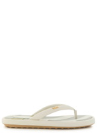 Tods Sand Padded Leather Sandals White