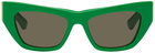 Bottega Veneta Green Angle Sunglasses