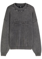Represent Stamped Logo Cotton Jumper Grey