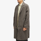 Universal Works Men's Tweed Top Coat in Stone/Navy