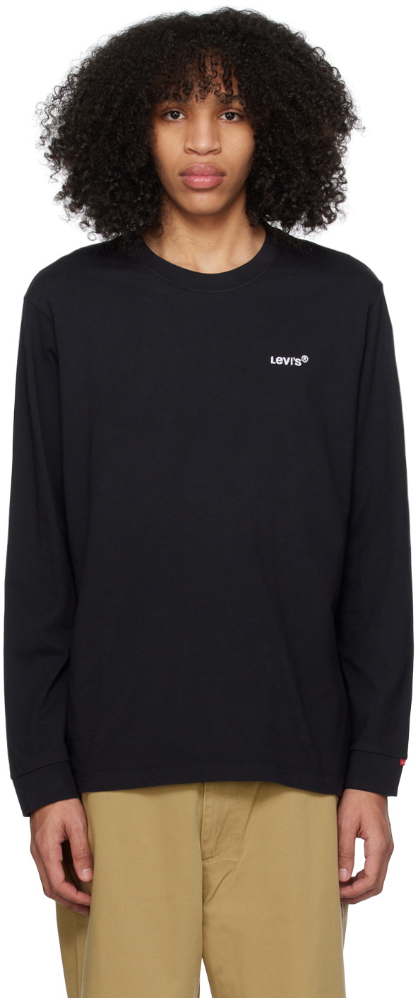 Photo: Levi's Black Embroidered Long Sleeve T-Shirt