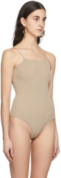 AERON Beige Cami Bodysuit