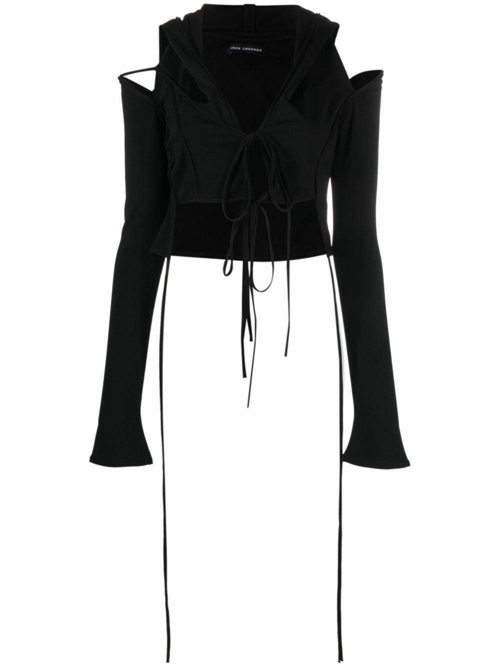 Jade Cropper Black Cut-Out Crop Top