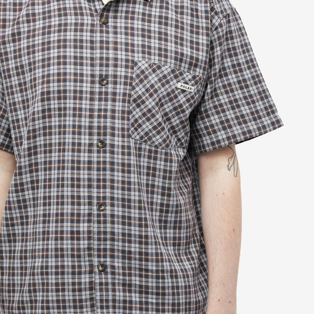 Polar Skate Co. Men's Mitchell Short Sleeve Check Shirt in