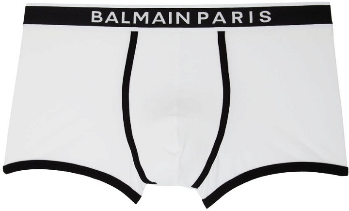 Photo: Balmain White Cotton Trunk Boxers