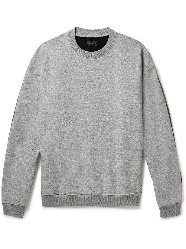 Photo: KAPITAL - Cotton-Jersey and Patchwork Cotton and Linen-Blend Sweatshirt - Gray