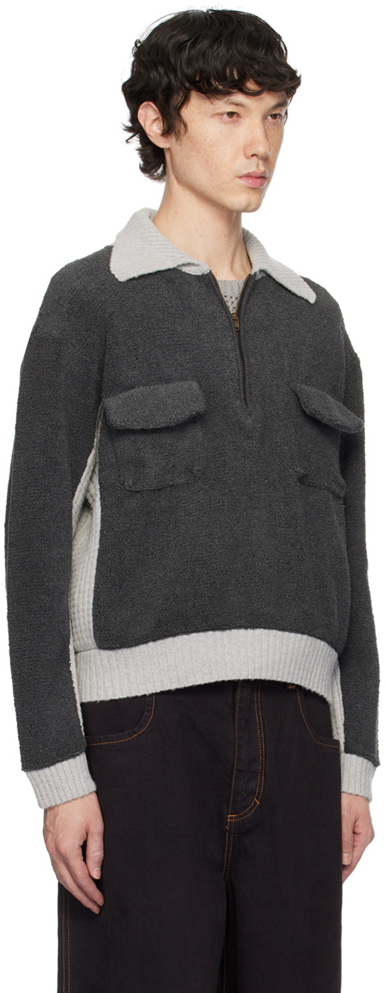 Isa Boulder SSENSE Exclusive Gray Towell Twin Pocket Jacket
