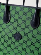 GUCCI - Leather-Trimmed Monogrammed Coated-Canvas Tote Bag