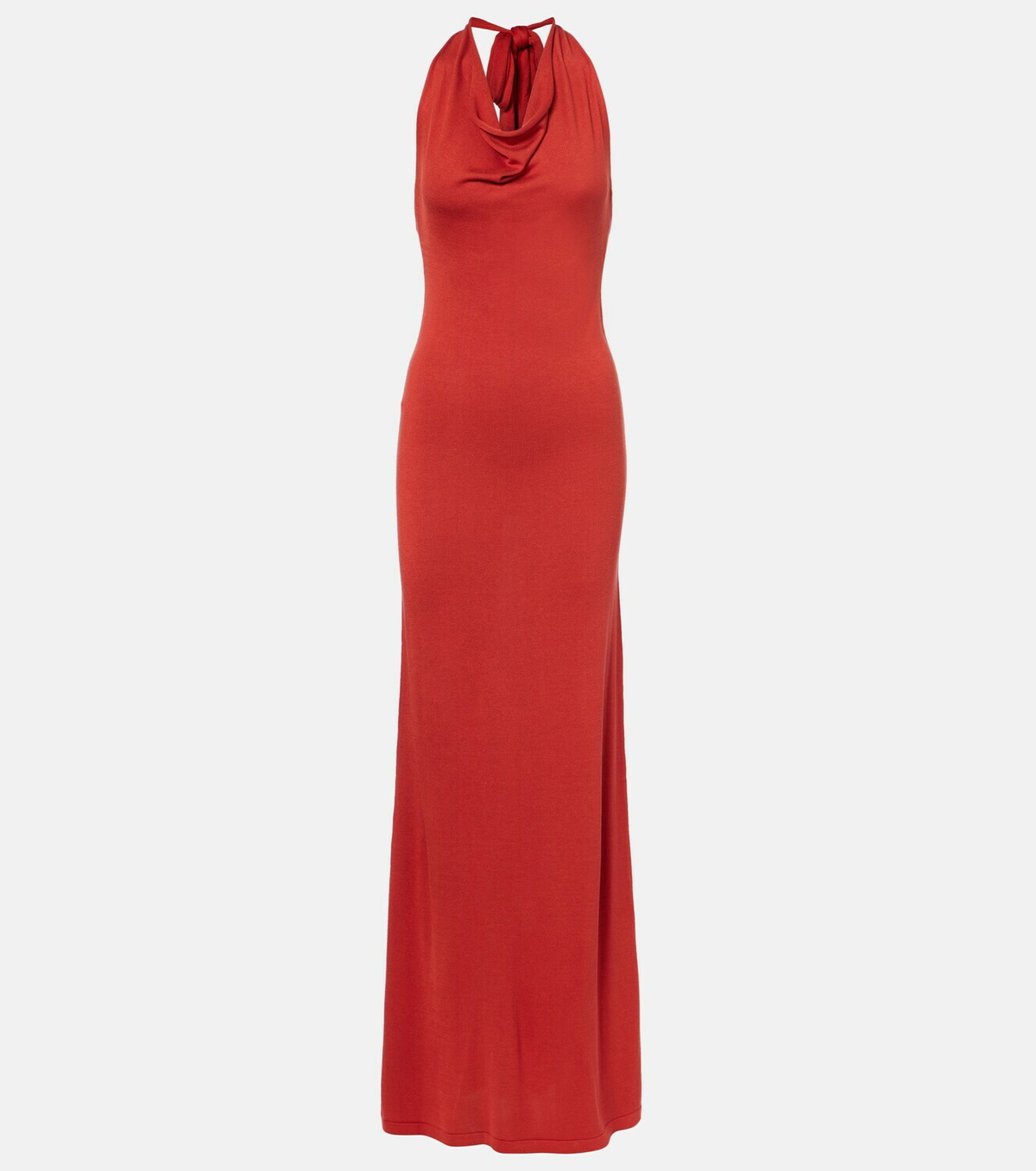 Aya Muse Scarf-detail silk-blend jersey gown