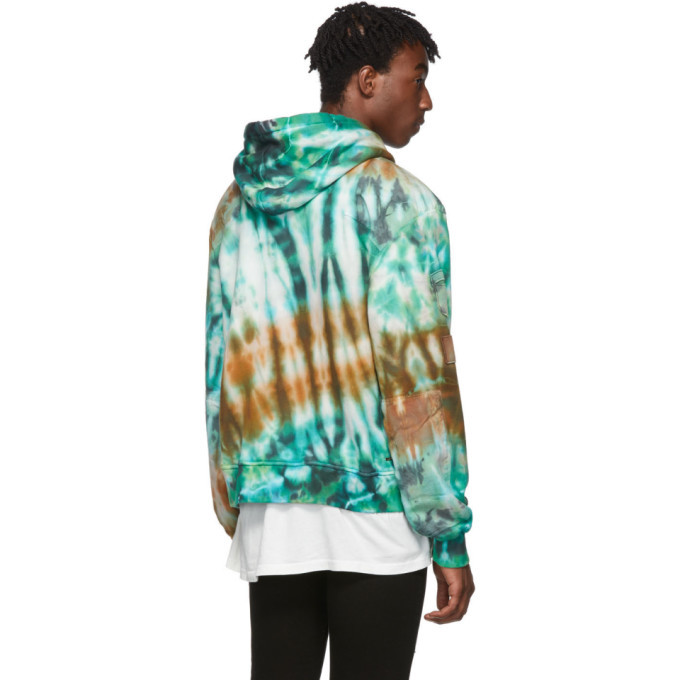 Amiri Blue Tie-Dye Commando Patch Hoodie Amiri