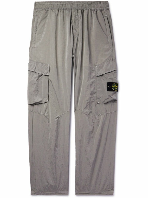 Photo: Stone Island - Tapered Logo-Appliquéd ECONYL® Nylon Metal Cargo Trousers - Gray