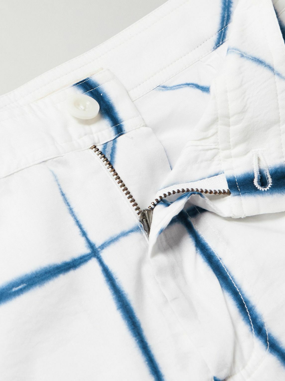 SMR Days - Pines Straight-Leg Tie-Dyed Cotton Shorts - White