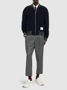 THOM BROWNE Striped Wool Bomber Jacket