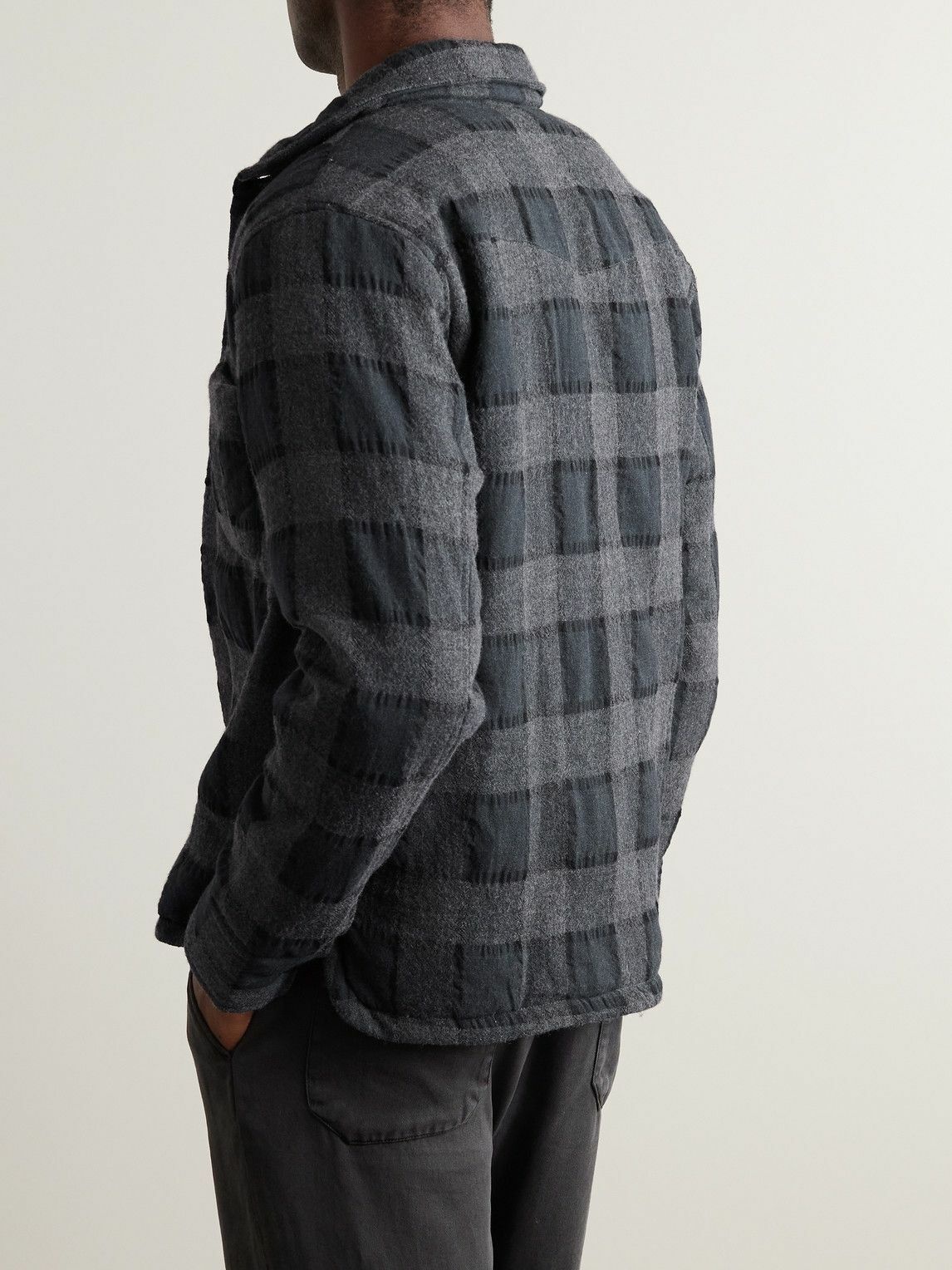 Officine Générale - Harring Checked Padded Woven Overshirt - Gray ...