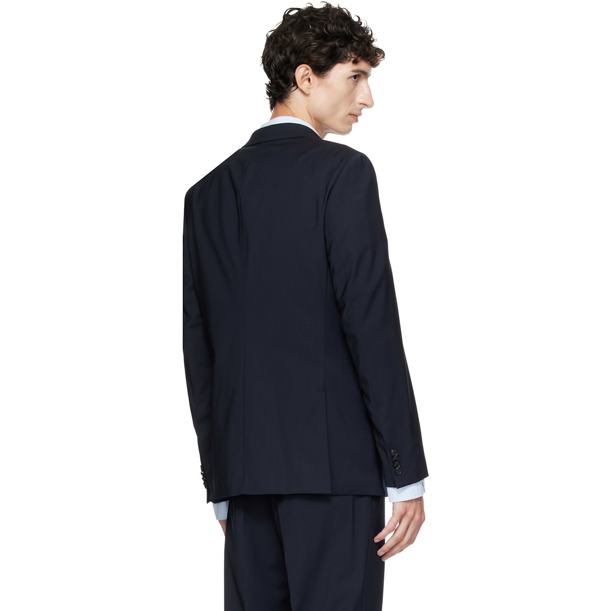 BOSS Navy Double-Breasted Blazer