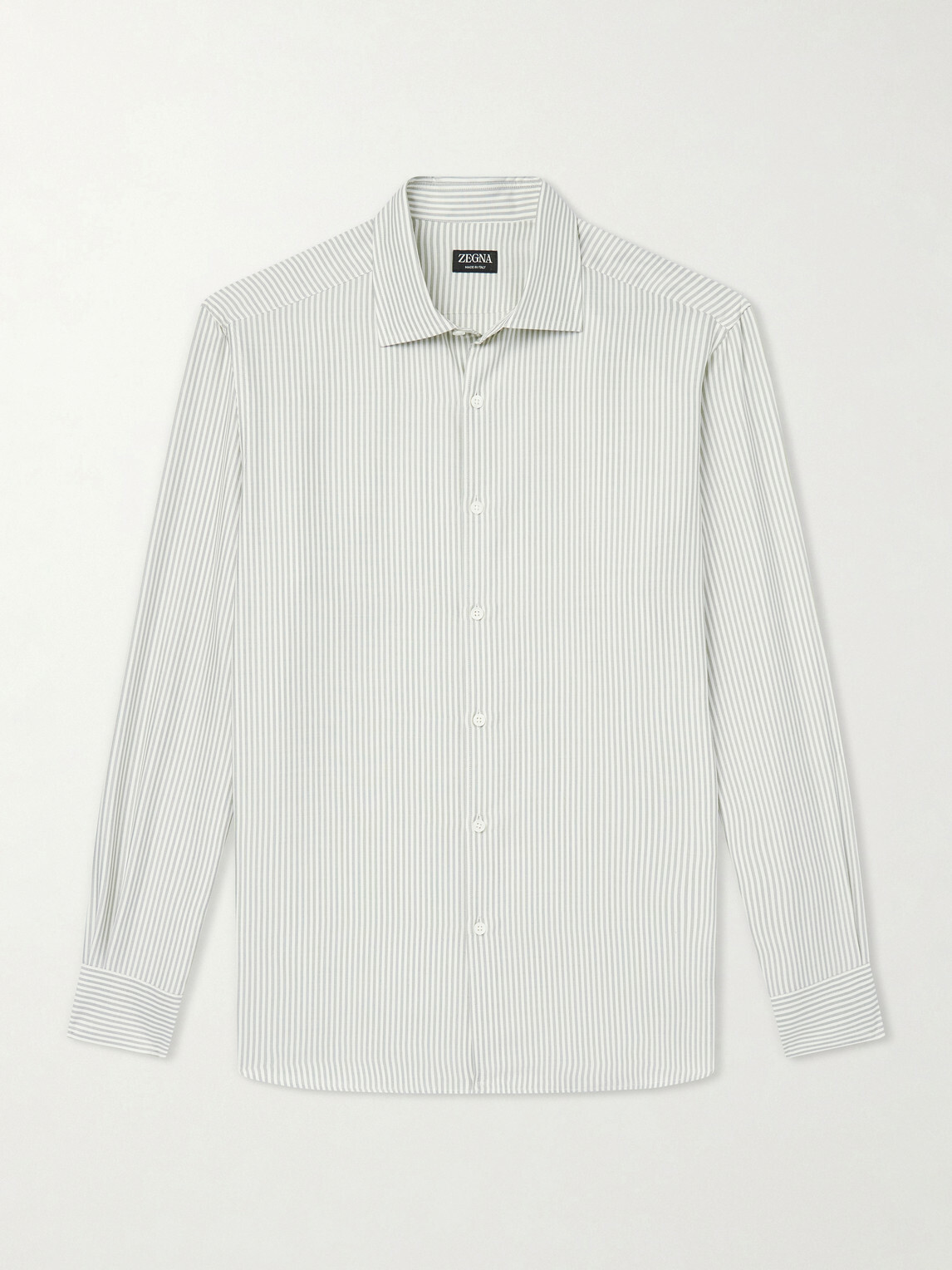 Zegna - Striped Silk Shirt - Green