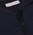 Orlebar Brown - Harrison Slim-Fit Garment-Dyed Slub Cotton-Jersey Henley T-Shirt - Navy