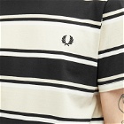 Fred Perry Men's Bold Stripe T-Shirt in Oatmeal/Ecru/Black