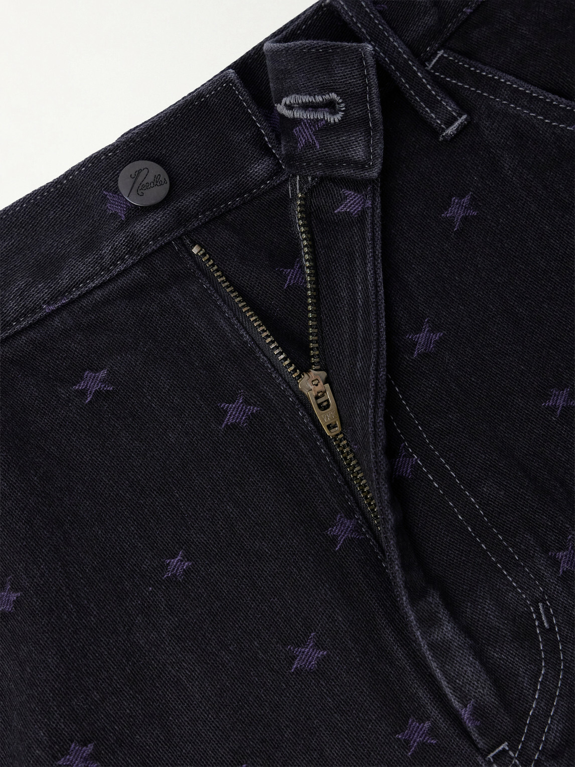 Needles - Painter Straight-Leg Embroidered Jeans - Black