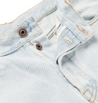 Off-White - EV BRAVADO Distressed Appliquéd Denim Jeans - Blue