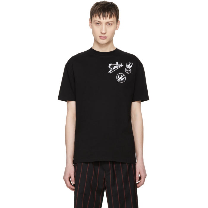 Photo: McQ Alexander McQueen Black Skater Swallow Badge T-Shirt 