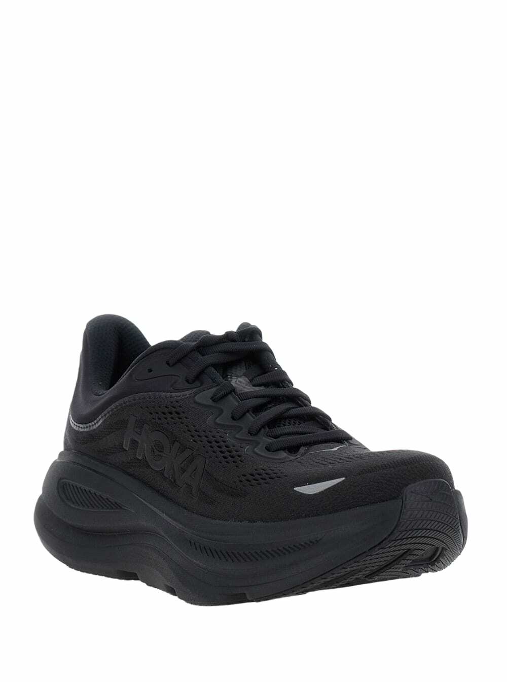 Hoka bondi 9 Black Low Top Sneakers With Maxi Logo Lettering On The Side In Tech Fabric Unisex