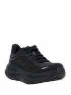 Hoka bondi 9 Black Low Top Sneakers With Maxi Logo Lettering On The Side In Tech Fabric Unisex