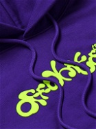 Off-White - Logo-Print Cotton-Jersey Hoodie - Purple