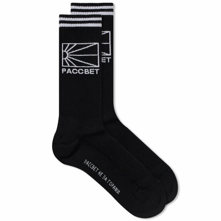 Photo: PACCBET Men's Logo Socks in Black