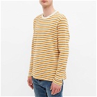 Oliver Spencer Men's Long Sleeve Striped T-Shirt in Ochre/Cream