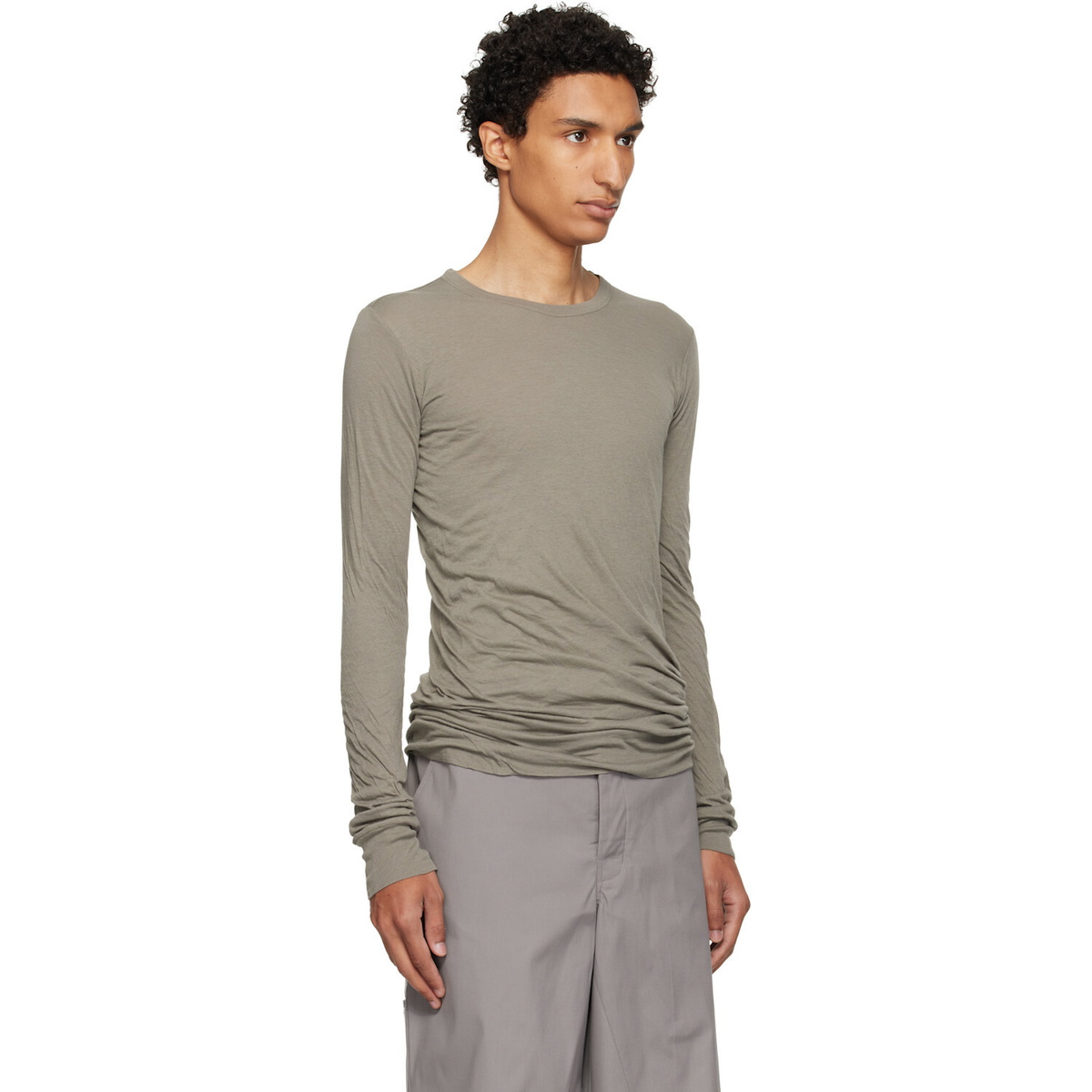 Rick Owens Taupe Tower Double LS T-shirt